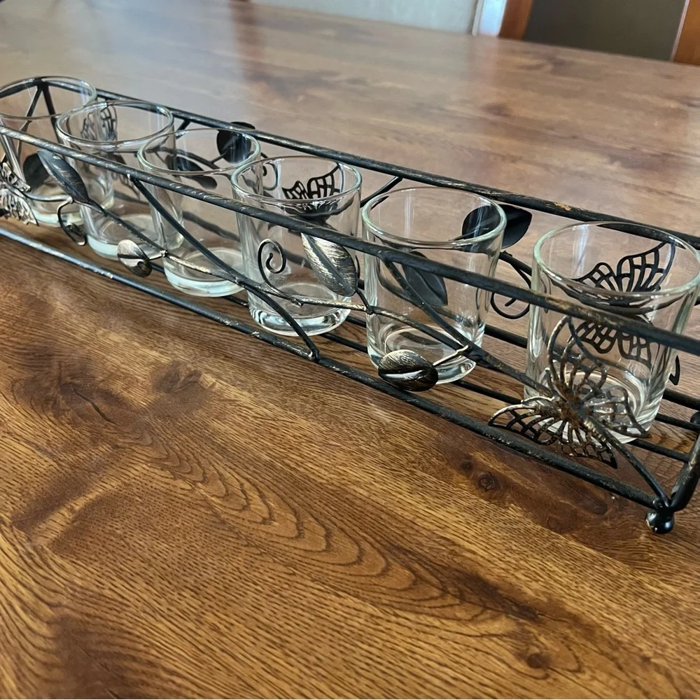 Beautiful Black Metal Butterfly Tea Light Holder